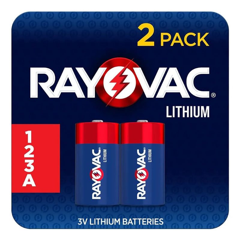 Pila 123a Rayovac Lithium Cilíndrica Blister X 2 Unidades