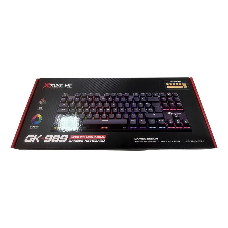 Teclado Xtrike Me Gamer Gk989 Mecánico Rgb Negro Qwerty Esp Negro Español Latinoamericano