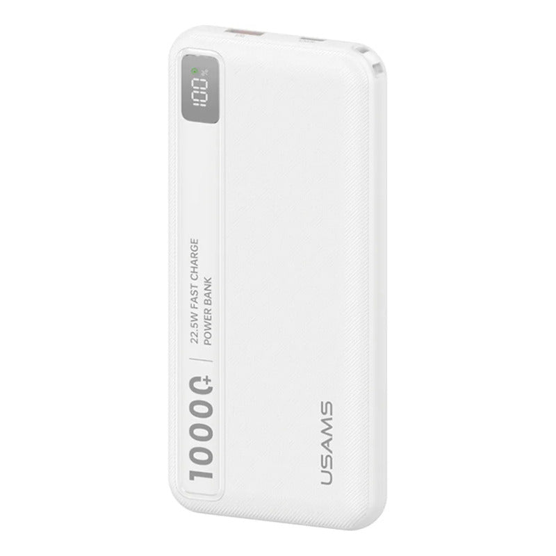 Cargador Portátil Usams Power Bank 10000 Mah Usb + Usb C Blanco