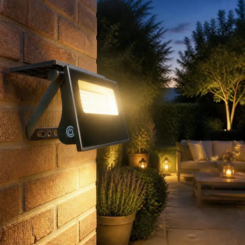 Reflector Solar Portátil Recargable Exterior Plegable 10w Negro Blanco Frío