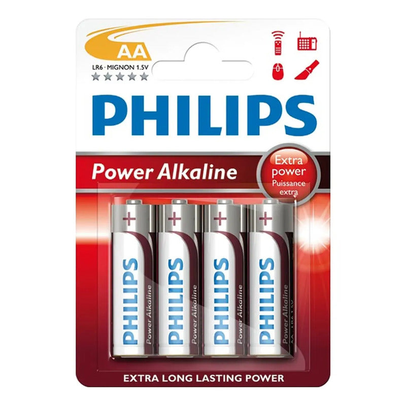 Pilas Philips Aa Alcalinas Blister X4 Unidades