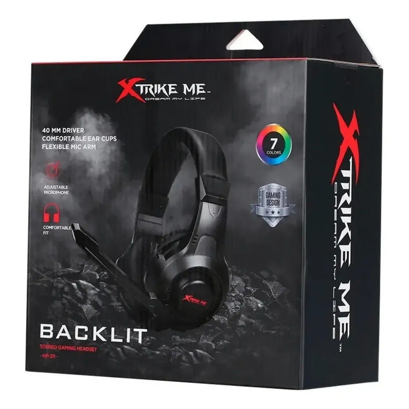 Auriculares Gamer Xtrike Me Hp-311 Negro Con Micrófono Negro