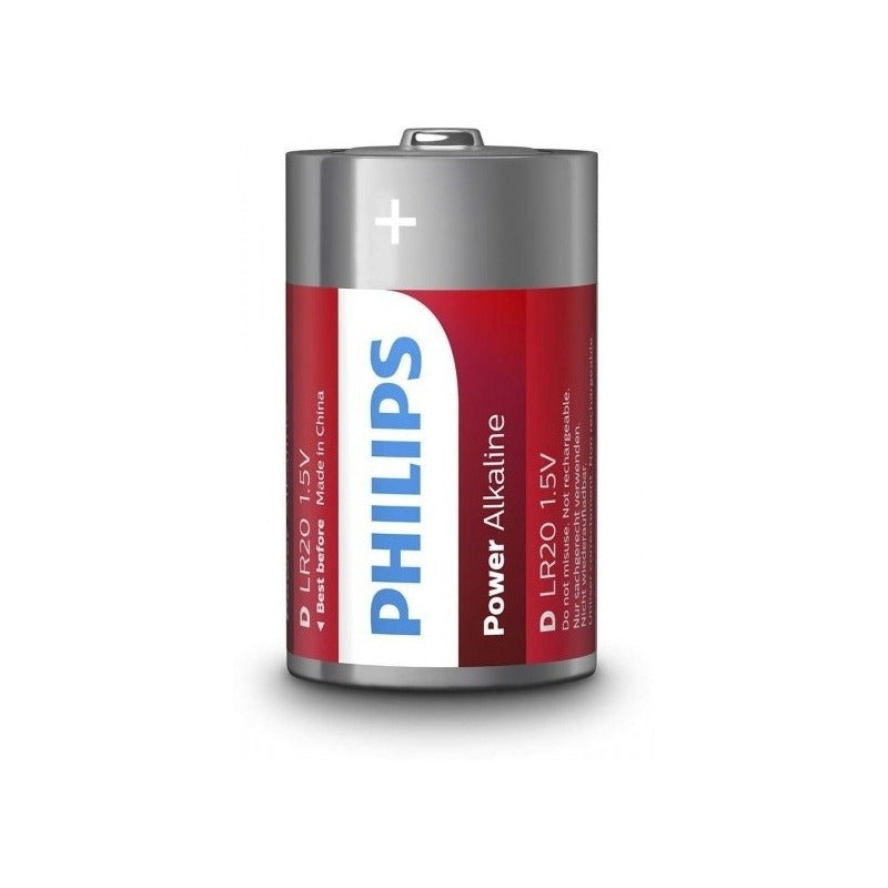Pack X2 Pila Alcalina Philips Tamaño D. Gran Canal.
