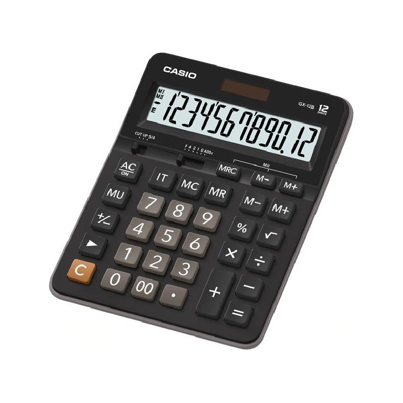 Calculadora Casio Gx-12b A Pila  Numeros Grandes 12 Dígitos Negro