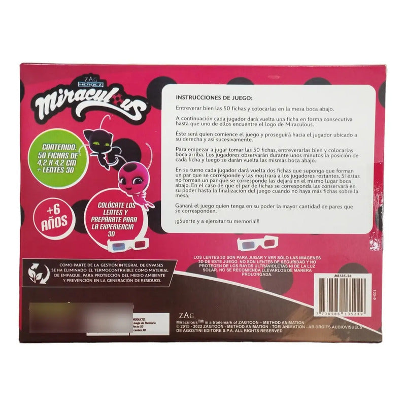 Juego De Memoria Miraculous Lady Bug. Gran Canal