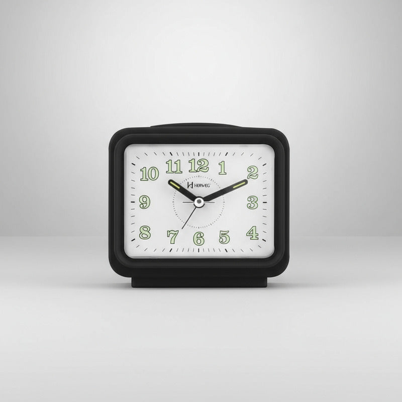 Reloj Despertador Herweg 2 Sonidos.  Negro