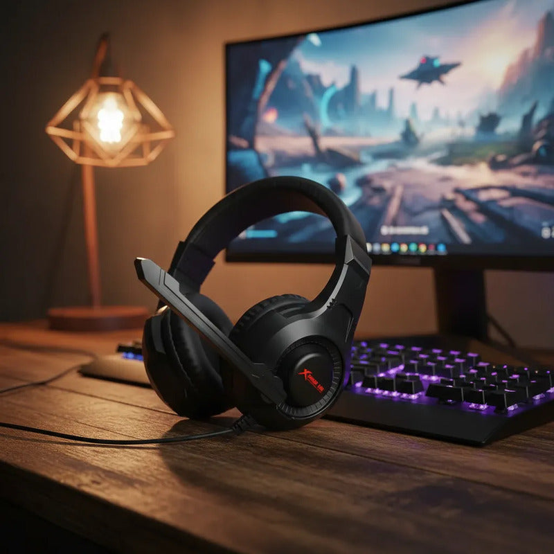 Auriculares Gamer Xtrike Me Hp-311 Negro Con Micrófono Negro