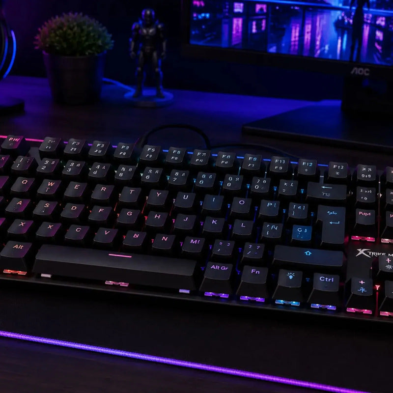 Teclado Xtrike Me Gamer Gk989 Mecánico Rgb Negro Qwerty Esp Negro Español Latinoamericano