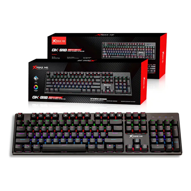 Teclado Mecanico Rgb Xtrike Me Gk-918 Anti-ghosting Ingles Negro Inglés Us