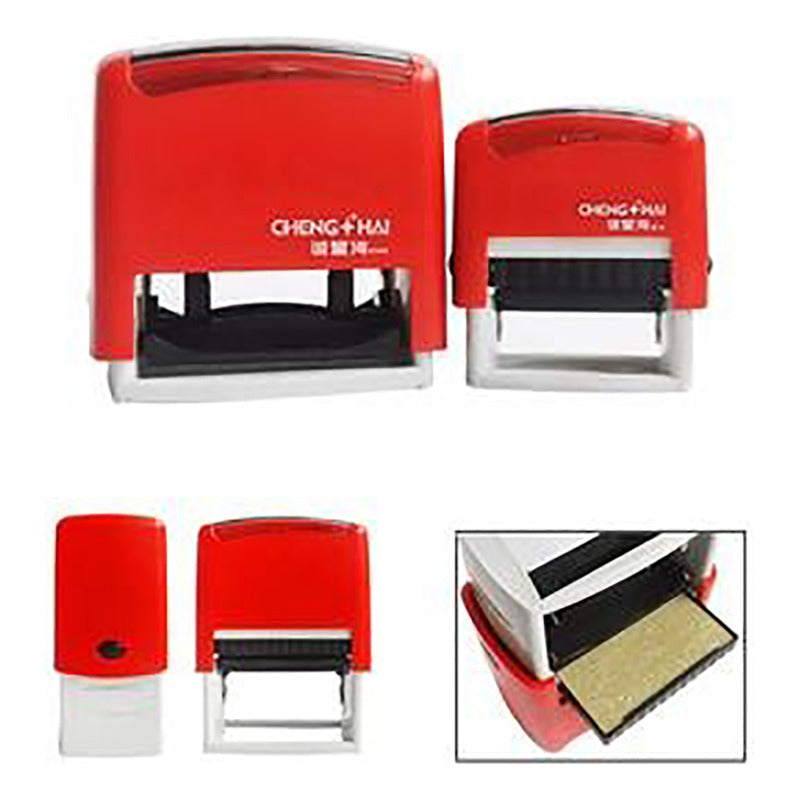 Sello Editable Auto Entintable Tinta Negra. Negro Rojo