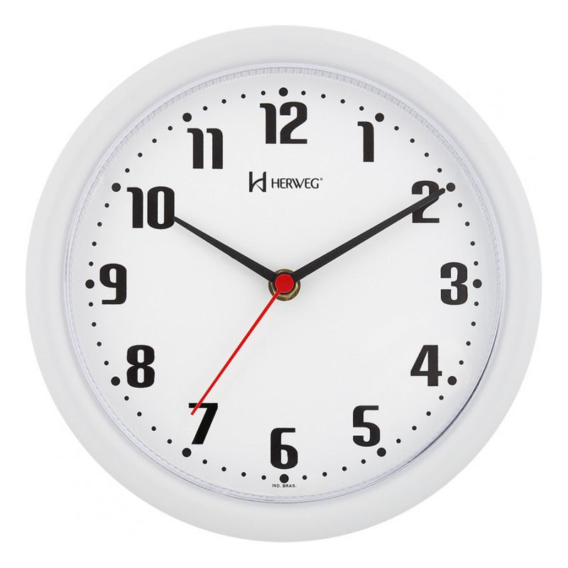 Reloj De Pared Herweg 22 Cm Color Blanco. Modelo 6102-021 Blanco