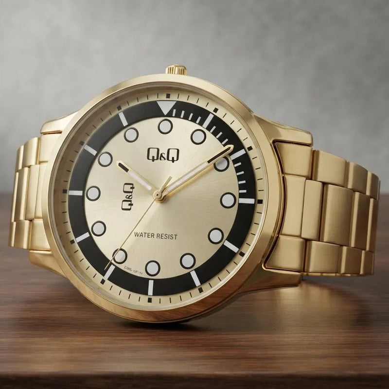 Reloj Qyq Metal Dorado Q50b007py Dorado