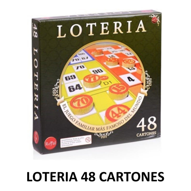Lotería Royal 48 Cartones, Bolillas De Madera.  Gran Canal
