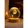 Lampara Veladora Bola Cristal Luz Led 3d Usb Madera Astronauta 2
