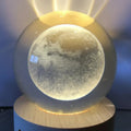 Lampara Veladora Bola Cristal Luz Led 3d Usb Madera Luna