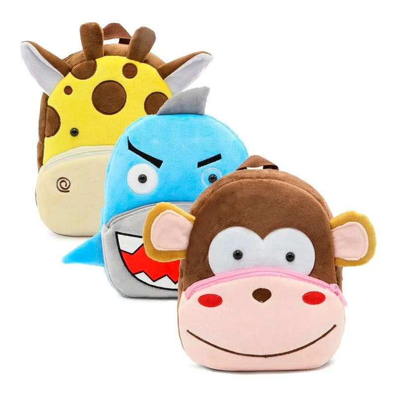 Mochila Infantil Peluche Tiburón. Gran Canal  Celeste Peluche