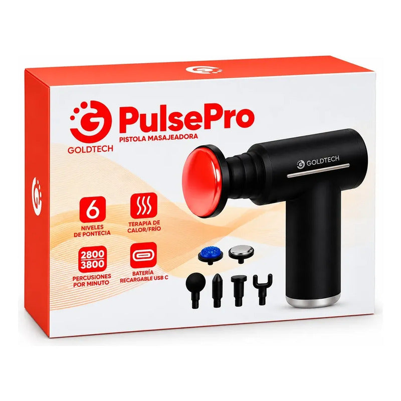 Masajeador Eléctrico Goldtech Pulsepro Frio Calor Negro