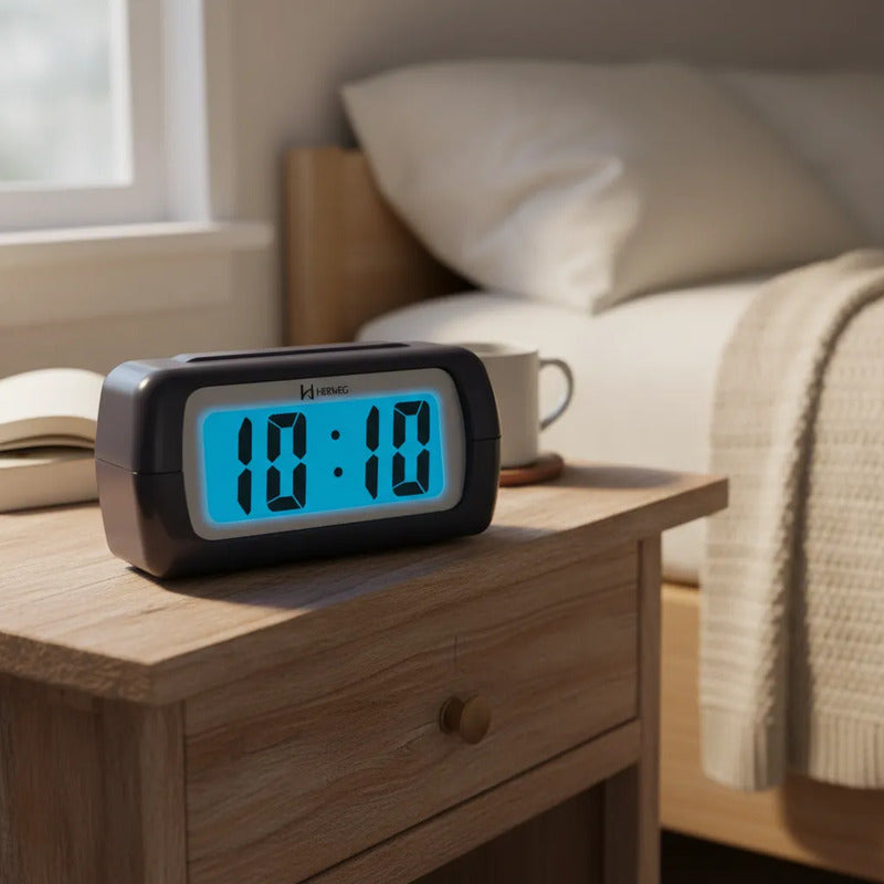 Despertador Digital Quarzo Herweg 2981 024 Gris Gris