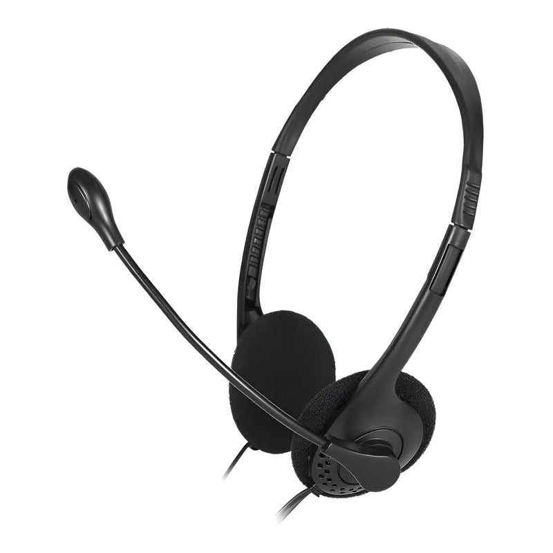 Auriculares Cableados Con Microfono Para Pc Largo 175cm Negro