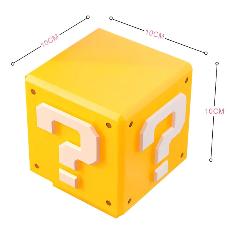 Lámpara De Mesa Mario Bros Cubo,led Luz De Noche Recargable Luz Nocturna De Signo De Interrogación 1w