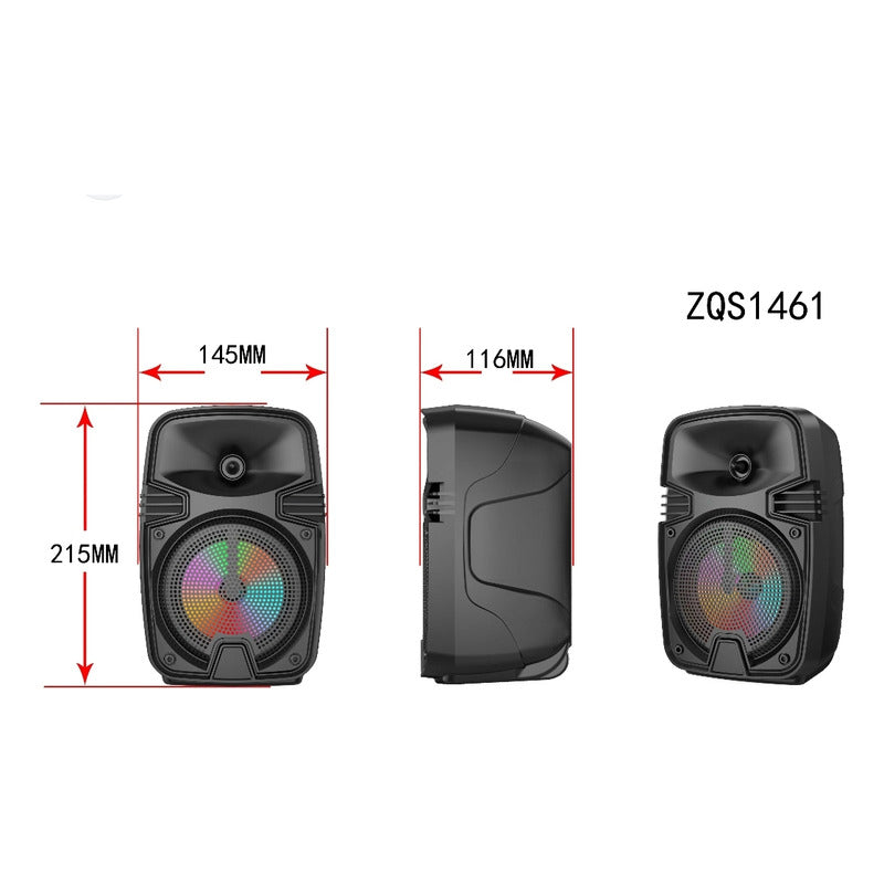 Parlante Bluetooth, Radio Fm, Tarjeta De Memoria, Usb. Negro