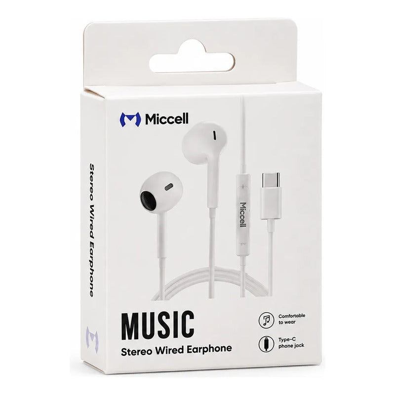 Auricular Miccell Vq-h53 Tipo C Manos Libres Blanco