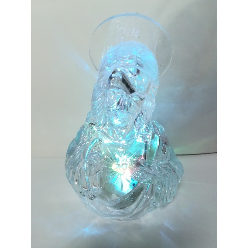 Figura Religiosa De Acrílico Con Luz. Jesús. Gran Canal  Transparente
