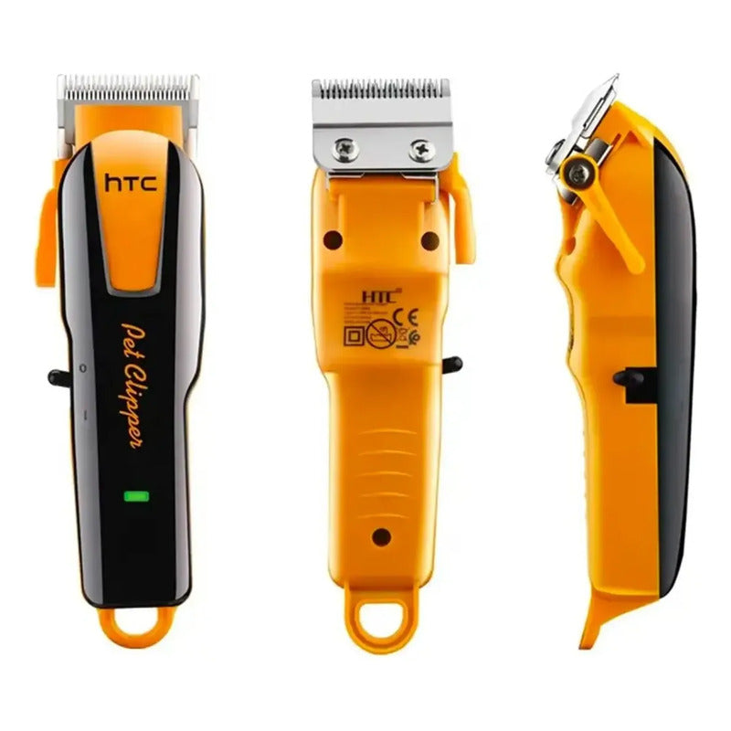 Maquina Corta Pelo Perro Mascota Inalambrica Htc Recargable Negro Y Amarillo