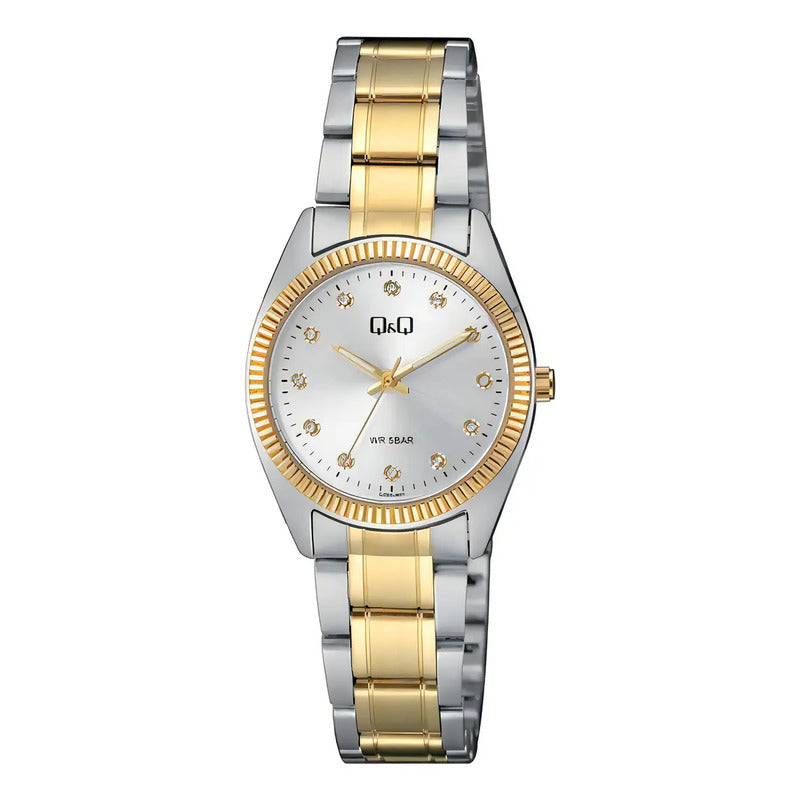 Reloj Qyq Metal Dama Qz65j401y Combinado Dorado Plateado