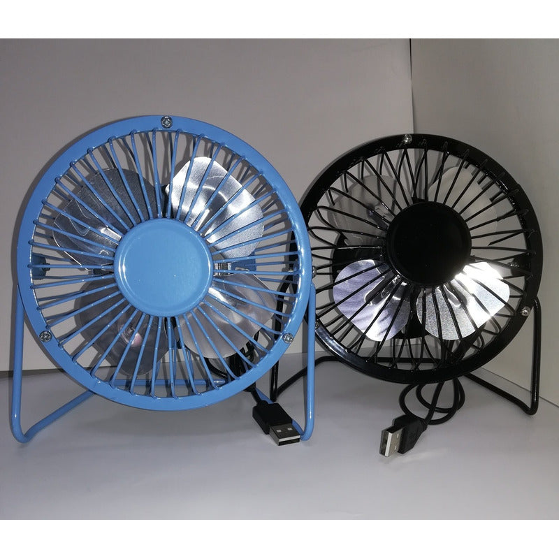 Ventilador Usb Aspas Metálicas. Gran Canal.  13.5 Cm Varios Plateado Aluminio 4