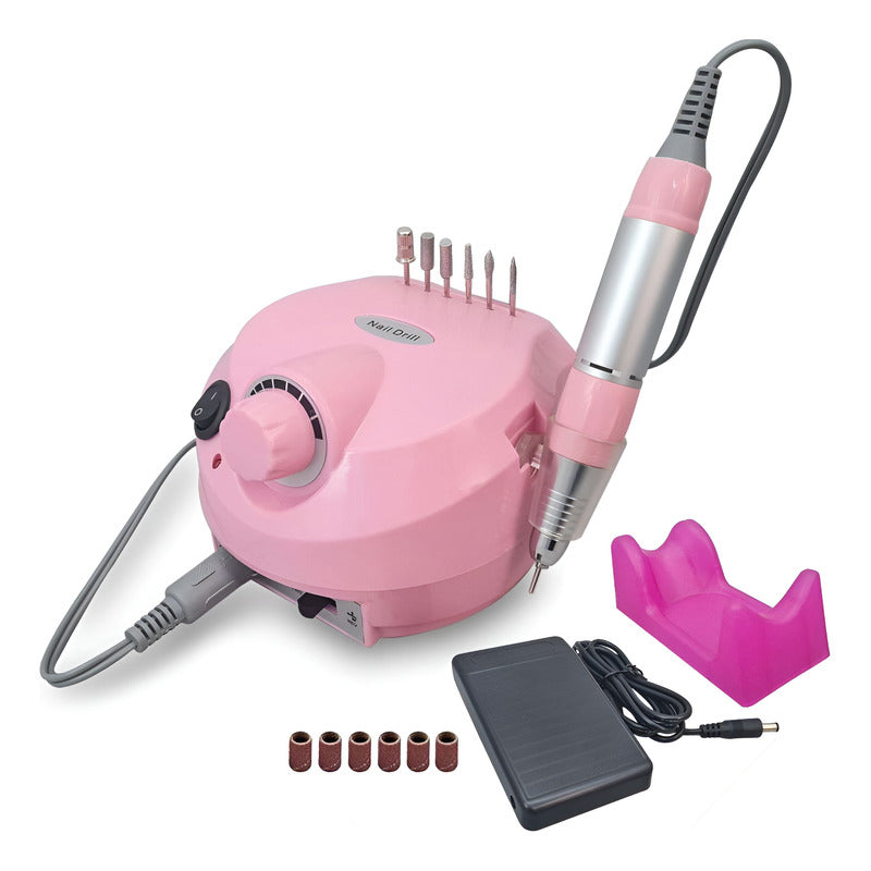 Torno Para Uñas Manos Y Pies 30000 Rpm Rosa