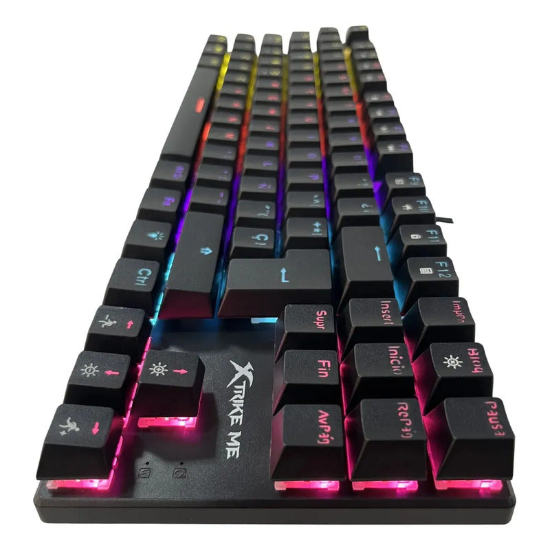Teclado Xtrike Me Gamer Gk989 Mecánico Rgb Negro Qwerty Esp Negro Español Latinoamericano
