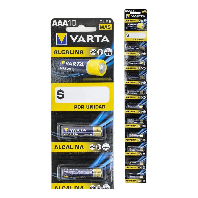 Pila Bateria Alcalina Varta Aaa Tira X 10 Unidades
