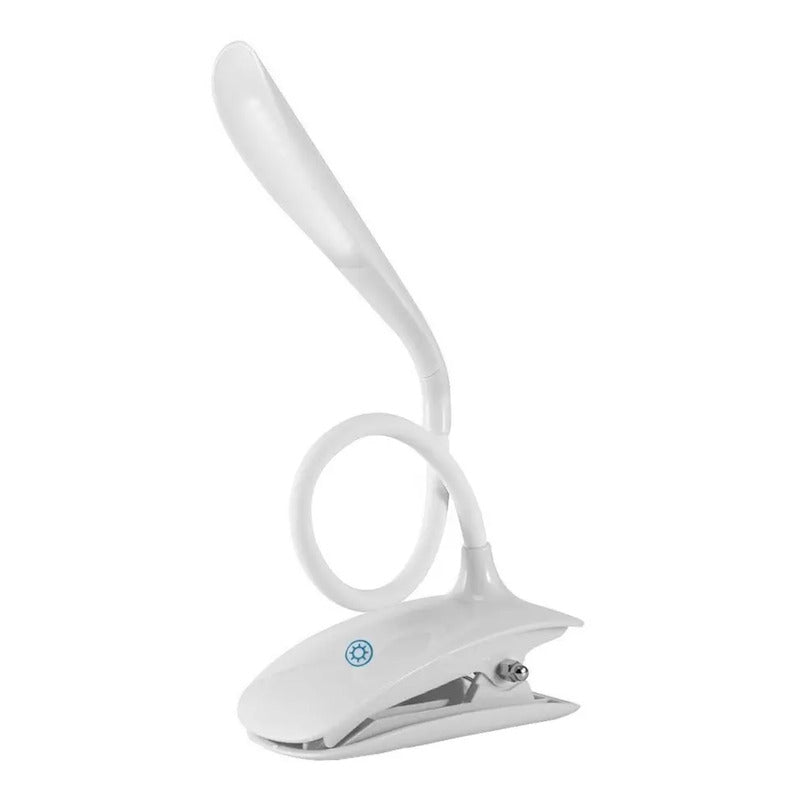 Portátil Con Pinza, Luz Led, Recargable Usb. Gran Canal  Blanco