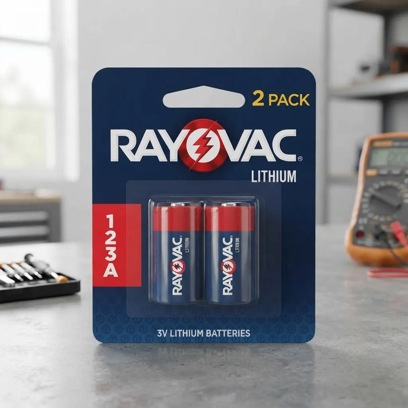 Pila 123a Rayovac Lithium Cilíndrica Blister X 2 Unidades