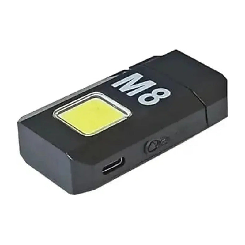 Linterna Led Encendedor M8 Eléctrico Recargable Tipo C Blanco Negro