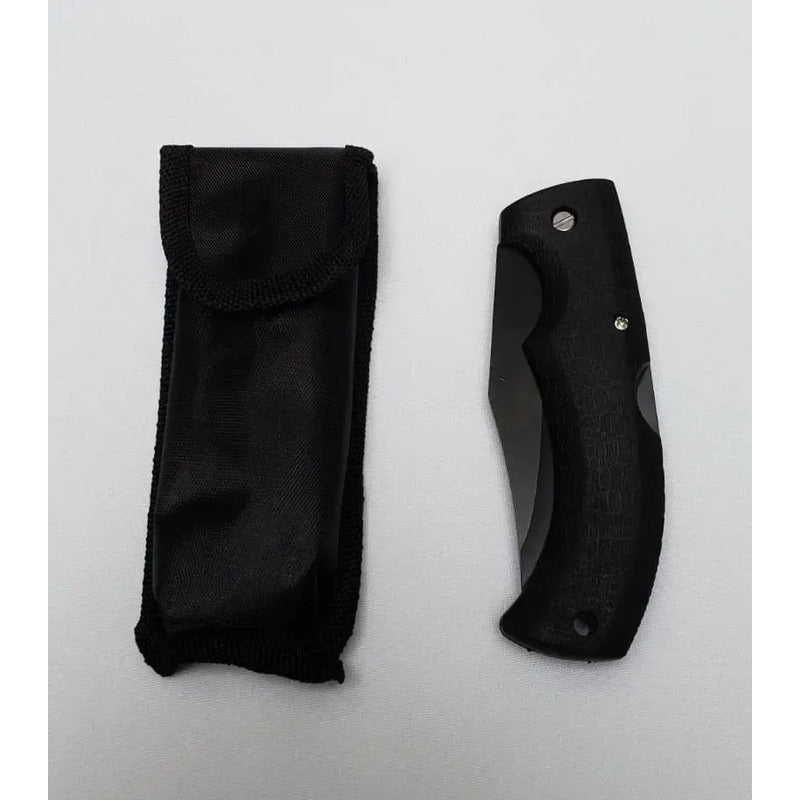 Navaja Negra Con Mango De Goma Anatomico Negro