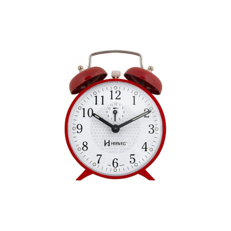 Reloj Despertador Herweg Mecánico, Campanilla Gran Canal  Blanco
