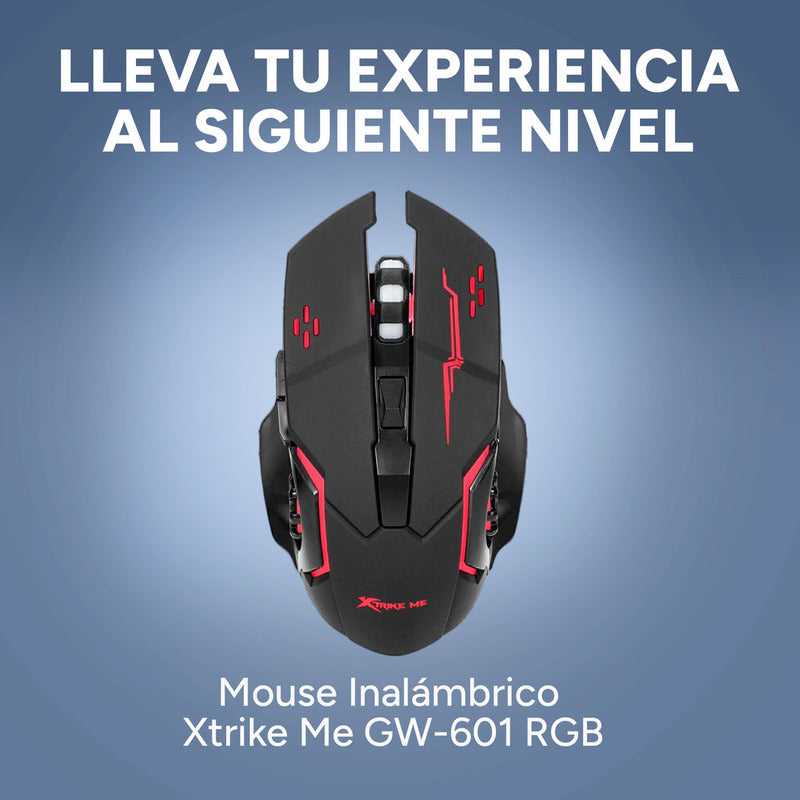 Mouse Inalambrico Gamer Xtrike Me Gw601  3200 Dpi Negro