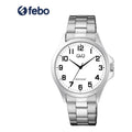 Reloj Q&q Malla De Acero Inox Fondo Blanco C36a005py Plateado Blanco