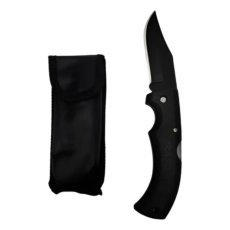 Navaja Negra Con Mango De Goma Anatomico Negro