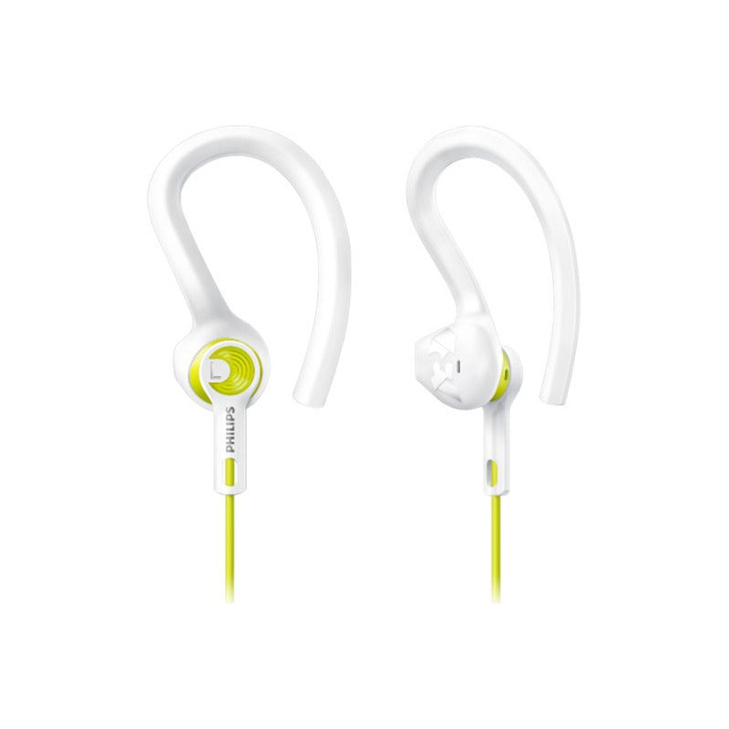 Auricular Philips Deportivo De Enganche Shq1400lf Gran Canal Blanco Y Verde