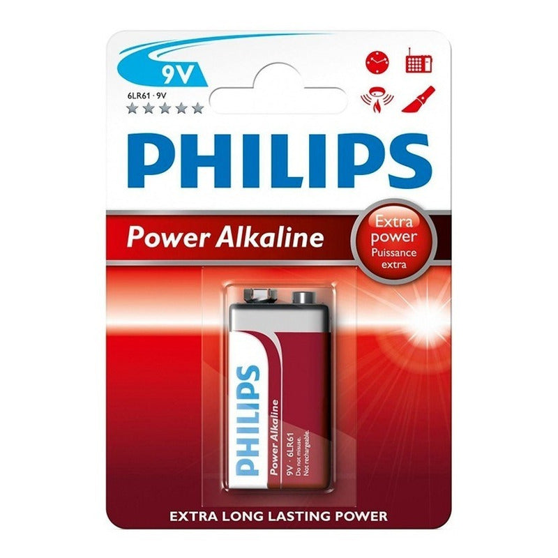 Pila, Batería Alcalina 9 V Philips. Gran Canal