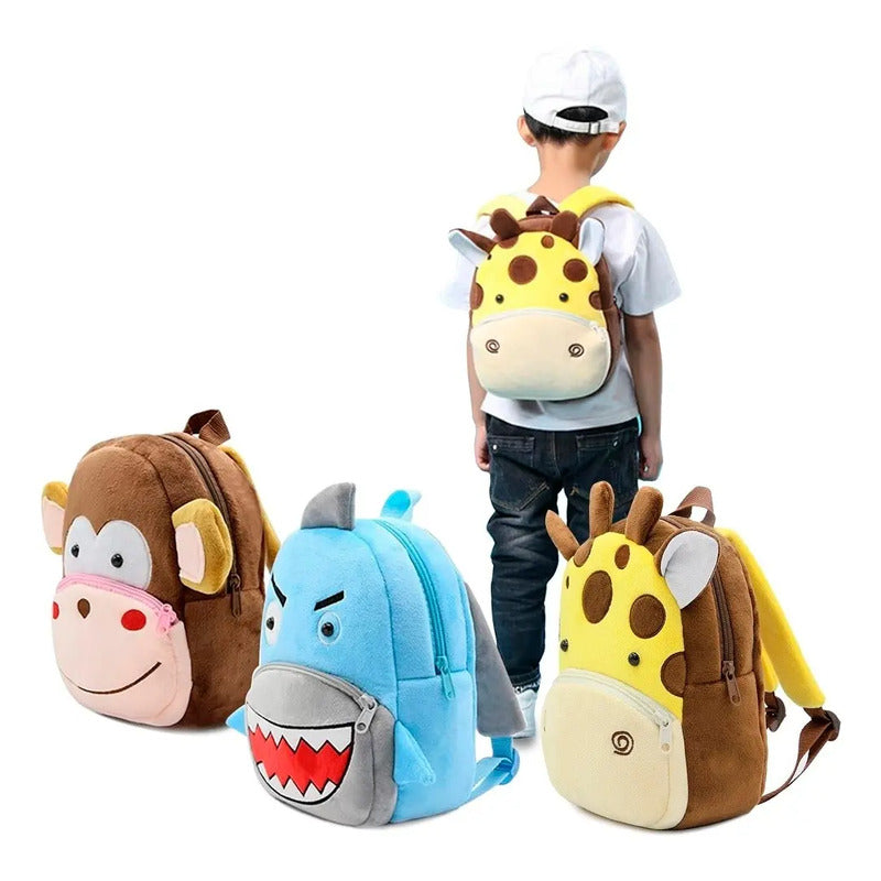 Mochila Infantil Peluche Tiburón. Gran Canal  Celeste Peluche