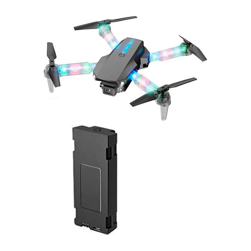 Dron E88 Pro Con Luces Cámara Dual 4k Incluye 3 Baterias Negro