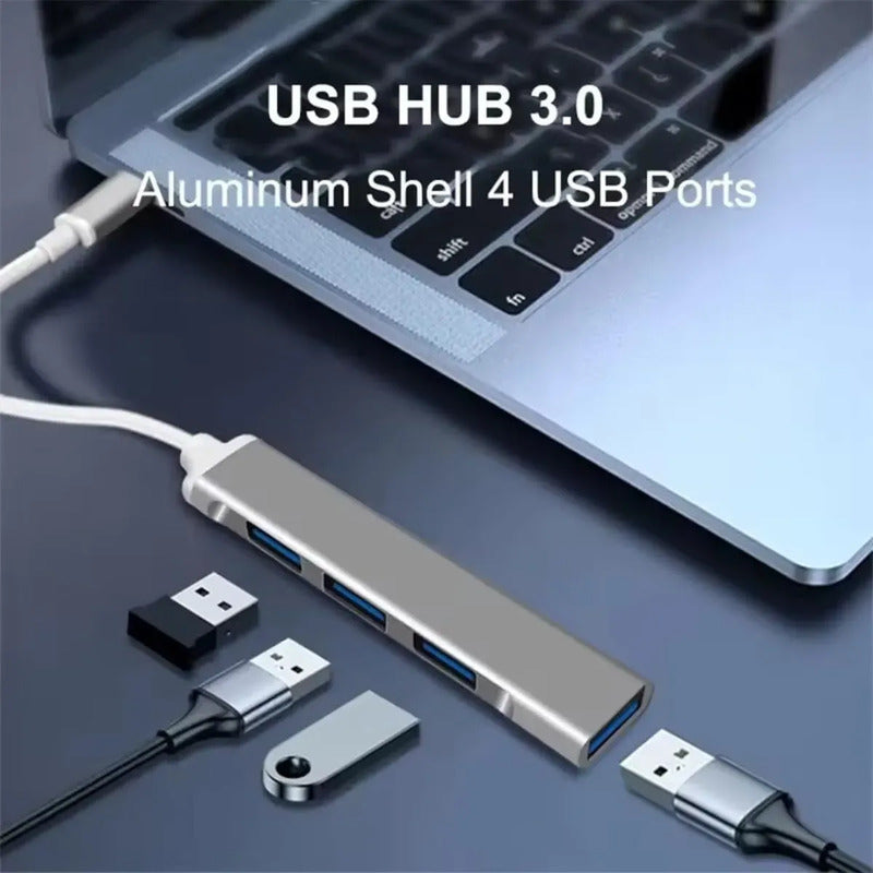 Hub Usb 3.0 Tipo C, Extensor Multifunción Usb De 4 Puertos Plateado